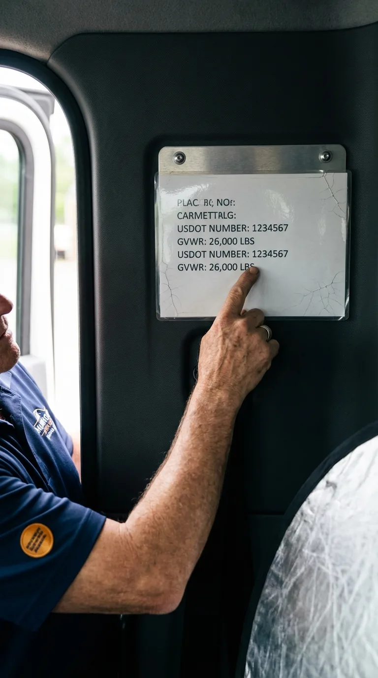 USDOT licensing placard verification in Harpersville